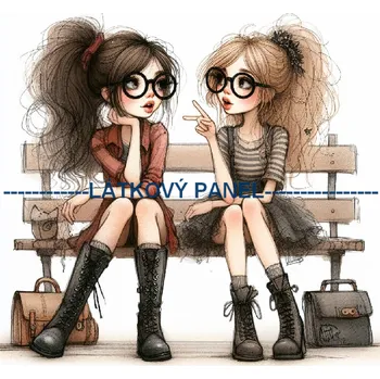 Látkový panel - Holčička s brýlemi - DZ-73 Velikost: 20x20cm, Materiál: Teplákovina nepočesaná