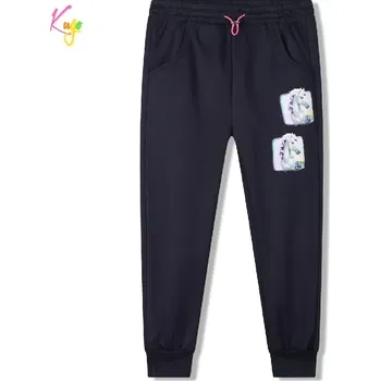 Dívčí oblečení Teplé dívčí tepláky Kugo PT2502 tmavě modré