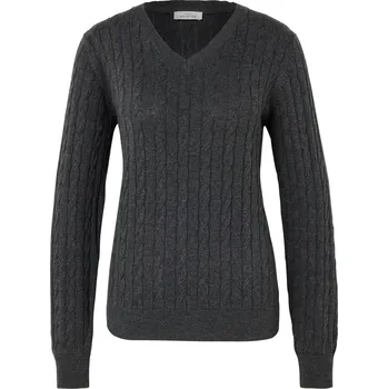 Dámský svetr 719834 - Tchibo - Svetr s copánkovým vzorem - pro ženy - vel. XXL 52/54 - barva: šedá