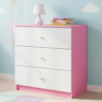 Komoda Babydreams | komoda | 80x80,5x41 cm | růžová/bílá