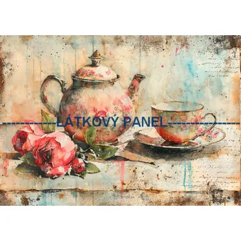 Panel bavlna - Zátiší se šálkem - VI-71 Velikost: 60x40cm