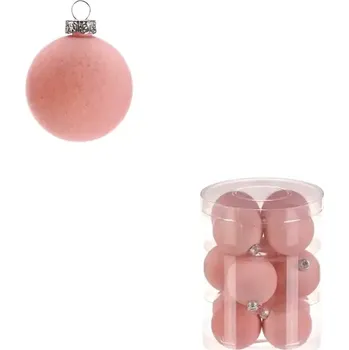 Vánoční dekorace Sametové ozdoby, pr. 5 cm (12 ks) VAK133 PINK - SLEVA 3% s kodem radost25
