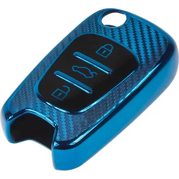 Auto elektroinstalace TPU obal pro klíč Hyundai/Kia, carbon modrý