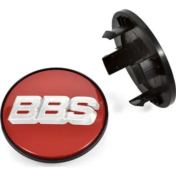 Alu kolo Krytka průměr 48/64,5mm(vnitřní,vnější) BBS červené/chrom logo (10017112) úchyt 7mm