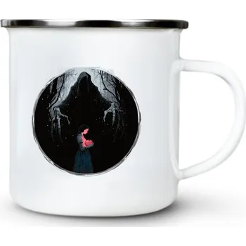 Strašidelná pohádka Sněhurka, V1 - Plechový hrnek VELKÝ 400ml (500 ml po okraj) - 400 ml