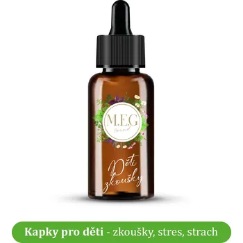 Doplněk stravy M.E.G Bio Bachovky pro děti - Zkoušky, stres, strach