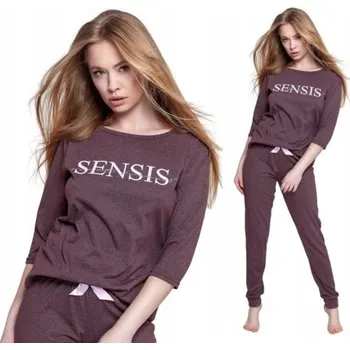 Dámské pyžamo Dámské pyžamo Baklažán Velikost L, 3/4 rukáv, bavlněné, fialové Sensis