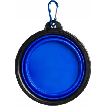 Miska pro psa SKLÁDACÍ MISKA PRO PSA 450 ML CESTOVNÍ SILIKONOVÁ - modrá