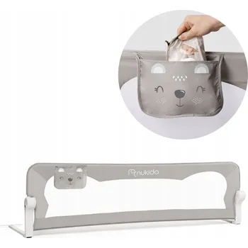 Obraz Zábrana k posteli Nukido šedá 150x42 cm s aretačním systémem a úložným prostorem