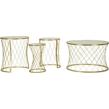 Konferenční stolek Sada 4 ks konferenčních stolků Noah zlatá