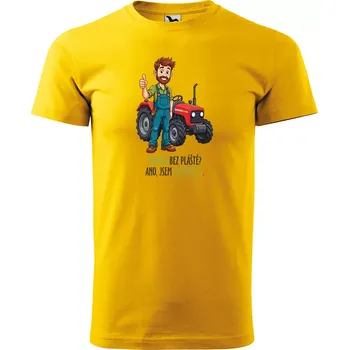Sablio Tričko s potiskem Hrdina bez pláště? Ano, jsem zemědělec - žluté 2XL