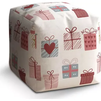 Taburet Sablio Taburet Cube Růžové dárečky: 40x40x40 cm