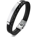 Kožený náramek s ocelovou destičkou Luigi