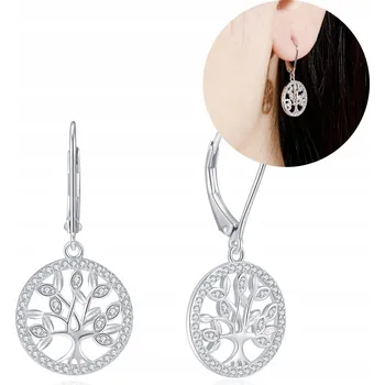 Náušnice STŘÍBRNÉ DÁMSKÉ NÁUŠNICE STROMEK RODINOVANÉ ANGLICKÉ STŘÍBRO 925