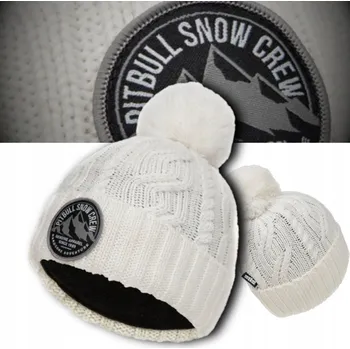 Čepice Pitbull zimní čepice beanie bílá, univerzální velikost