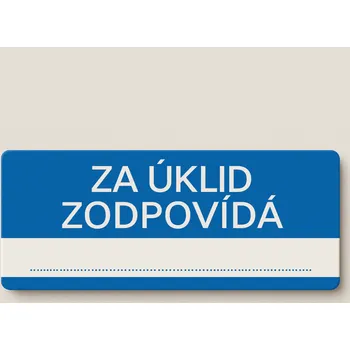 Traiva s.r.o. Za úklid zodpovídá Verze: Plast 190 x 90 mm tl. 0.5 mm - Kód: 03383