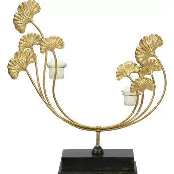 Svícen Svícen Iris 55 cm zlatý/černý