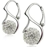 ZB3353-C Stříbrné náušnice kuličky s krystaly Preciosa® Crystal