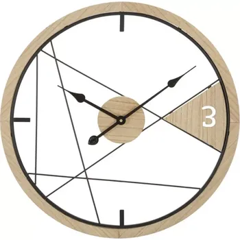 Hodiny Nástěnné hodiny Geometric 60 cm hnědé/černé