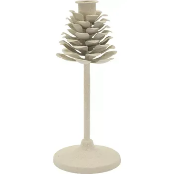 Svícen Kovový svícen Pigna 22 cm krémový
