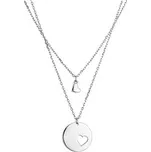EG9213 Stříbrný dvouřadý náhrdelník - srdce