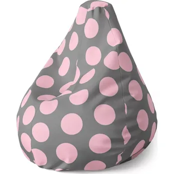 Sedací pytel Sablio Sedací vak Pear Velké růžové puntíky - 70 x 95 x 15 cm