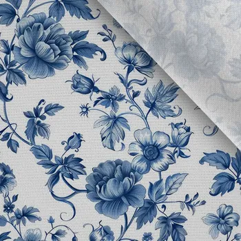 Zbytek - Úplet Punto di Roma 230g blue flowers