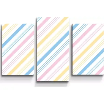 Obraz Sablio Obraz - 3-dílný Tříbarevné pruhy - 75x50 cm