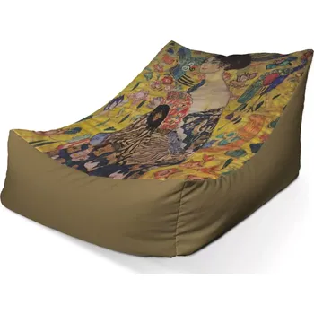 Sedací pytel Sablio Sedací vak Lounge Dáma s vějířem - Gustav Klimt - 80 x 95 x 50 cm