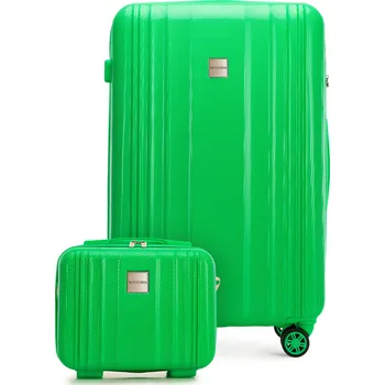 Velký žebrovaný polykarbonátový kufr a kosmetická taška | WITTCHEN | 56-3P-303-85K