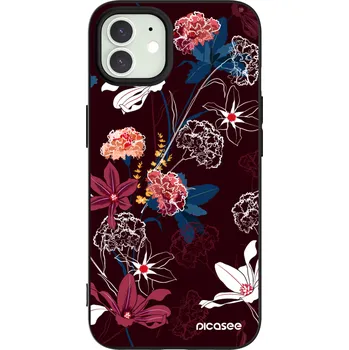 Pouzdro na mobilní telefon Picasee silikonový černý obal pro Apple iPhone 12 Pro - Dark Meadow