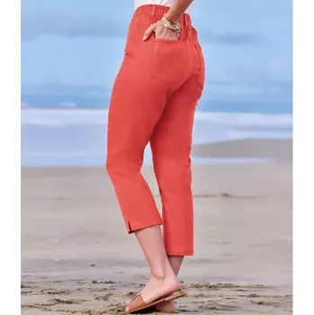 Dámské legíny Atlas For Men 7-8 tregíny ze strečového kepru, Oranžová, Velikost 54 ZS402