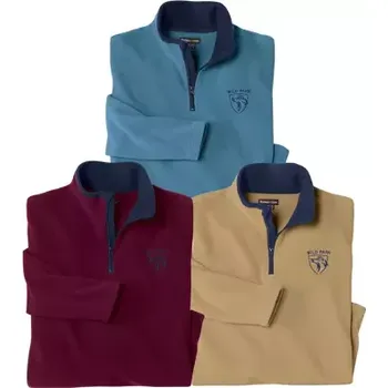 Pánská mikina Atlas For Men Sada 3 mikrofleecových mikin, Fialová, Velikost 5XL P1141