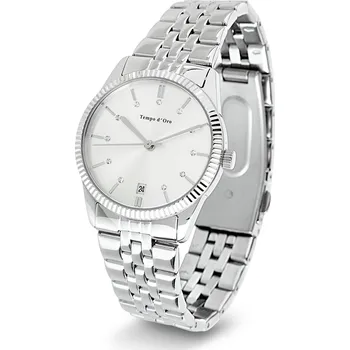Hodinky Tchibo Dámské náramkové hodinky z ušlechtilé oceli s datumovkou 717566 stříbrná