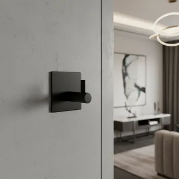 Věšák Interex design Samolepicí věšák GINNA / Černý matný