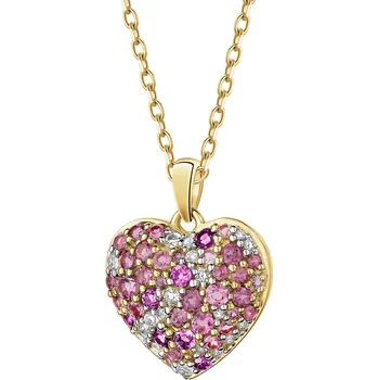 Přívěsek Zlatý přívěsek s brilianty a ozdobnými kameny - srdce - ryzost 585 - 189.414