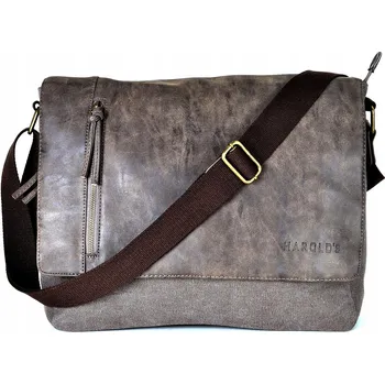 Velká hnědá TAŠKA S KLOPNOU přes rameno KABELKA PŘES RAMENO Pánská Dámská Studentská A4