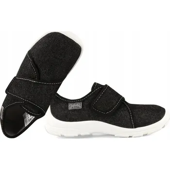 Dívčí bačkory BEFADO 974X580N DOMÁCÍ TEXTILNÍ DĚTSKÉ PAPUČE PAPUČE NA SUCHÝ ZIP černé 25 Čer