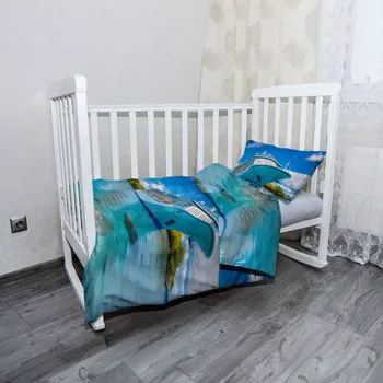 Povlečení Sablio Mikroplyšové dětské povlečení do postýlky Luxusní výletní loď v tropickém ráji - 120x90 / 40x60