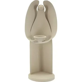 Svícen Kovový svícen Angel 30 cm krémový