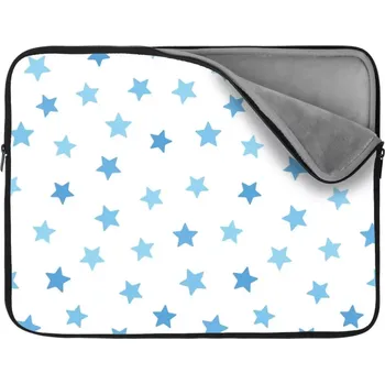pouzdro na notebook Sablio Obal na notebook Modré hvězdy na bílé - 13"