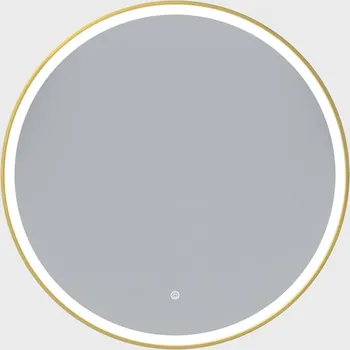 Zrcadlo Erga Olivia, kulaté LED zrcadlo 90cm, zlatý kovový rám, 2070 lm, 6500K, přední osvětlení, ERG-V01-202-9090-GD