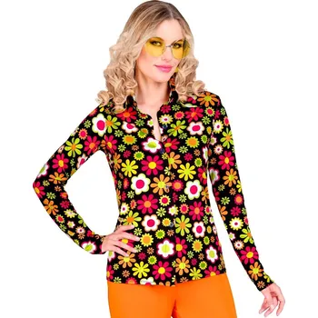 Karnevalový kostým Dámská květovaná košile, 60.léta - S/M