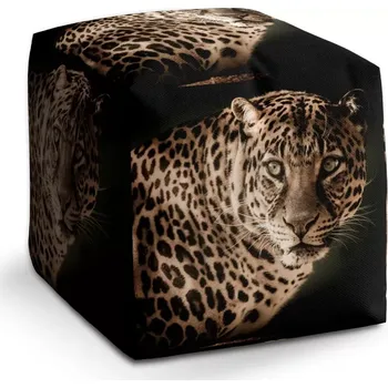 Taburet Sablio Taburet Cube Levhart: 40x40x40 cm