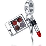 B0088 Dtříbrný přívěsek korálek na náramek paletka s líčením