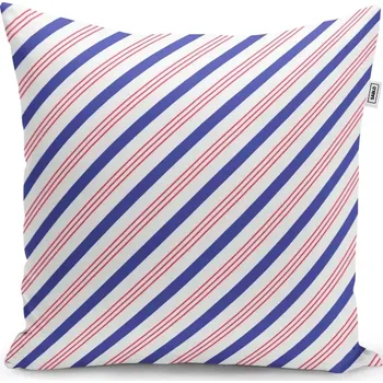 Polštář Sablio Polštář Modročervené pruhy - 50x50 cm