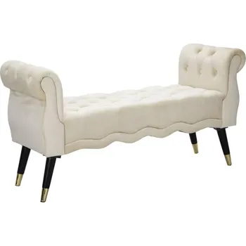 Zahradní lavice Lavice Paris 120 cm samet béžová/zlatá