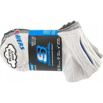 Pánské ponožky Chlapecké ponožky SKECHERS 6PK NO TERRY -31-34- Unisex Polyester Ponožky šedé