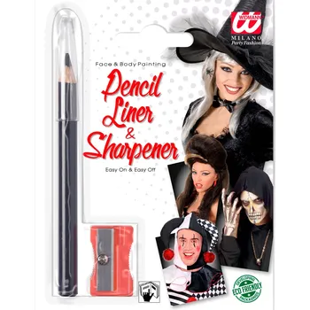Karnevalový doplněk Černá tužka na obličej a tělo + ořezávátko