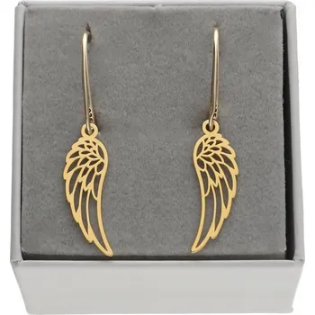 Náušnice Zlaté visací Náušnice s anglickým zapínáním, motiv andělská křídla WINGS